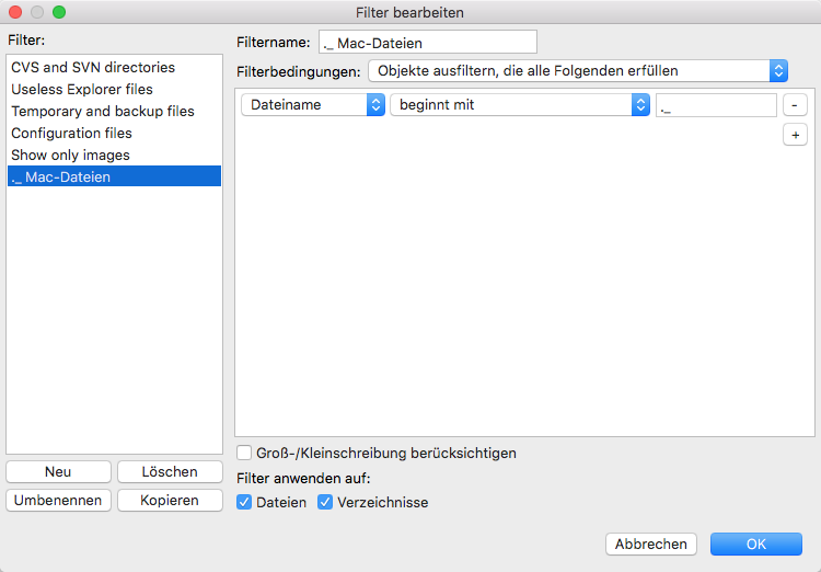 Blog FileZilla einrichten und Mac spezifische Dateien ausblenden 06