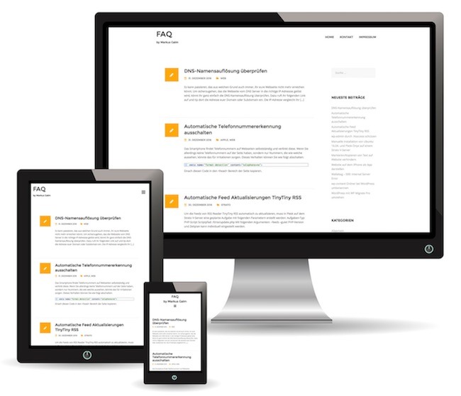 Beispielseite FAQ Webseite